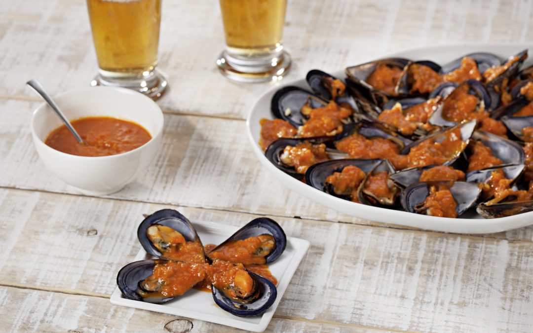 Choros al vapor con salsa picante