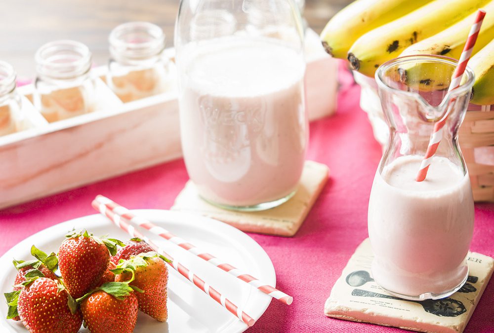 YOGUR LÍQUIDO DE PLÁTANO Y FRESA