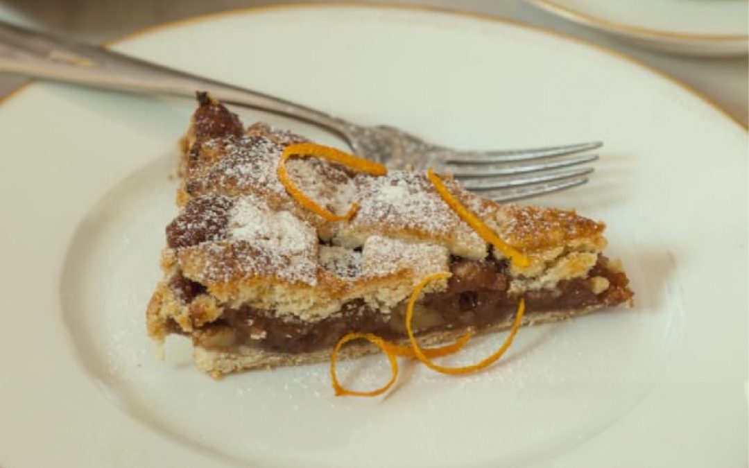 Pastafrola de membrillo con nueces