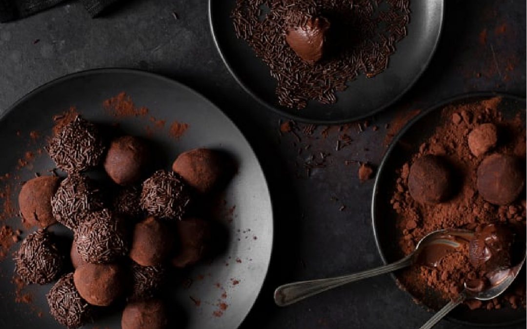 Trufas de chocolate negro